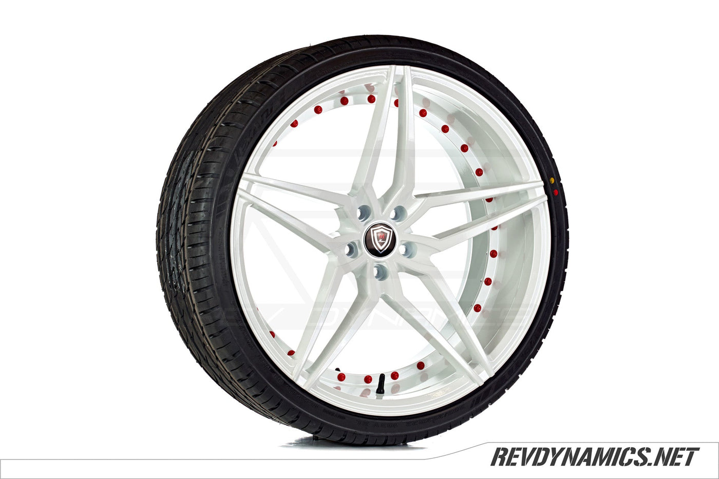 Marquee M3259 22" Rim Powdercoated White with Red Hardware Polaris Slingshot colors