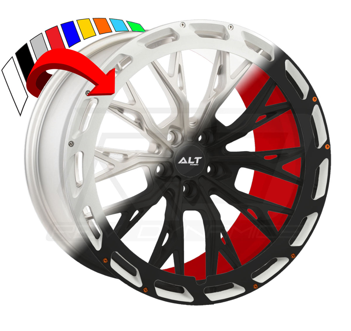 ALT Forged ALT10R C8 Corvette 20x9" Front 21x12" Rear Wheel and Tire Package