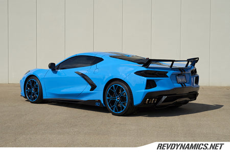 C8 Corvette Stingray with Rapid blue and black rims