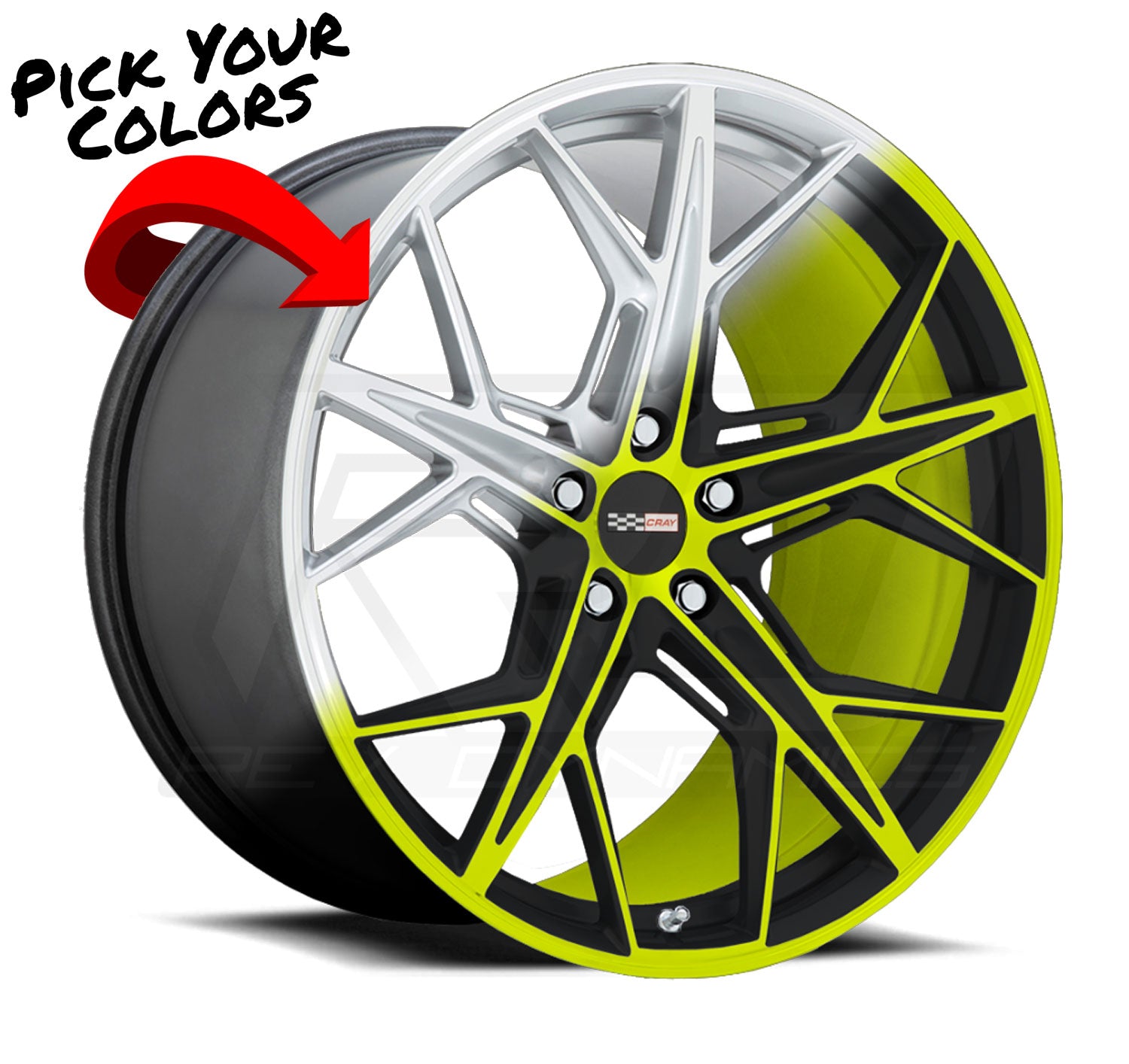 Cray Hammerhead C8 Corvette 20x9" Front 21x12" Rear Wheel and Tire Package - Rev Dynamics