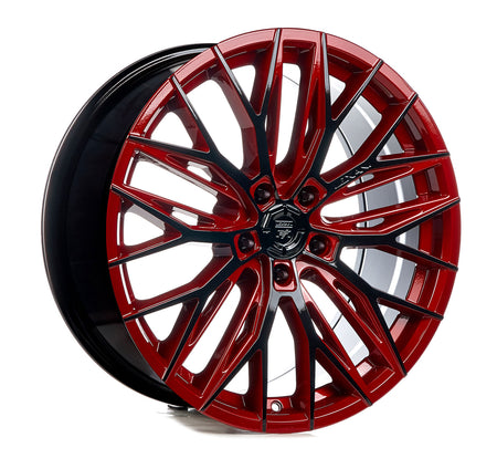 C8 Corvette Stingray 20in 22in Lexani Aries Red Mist and Black Custom powder coated wheel