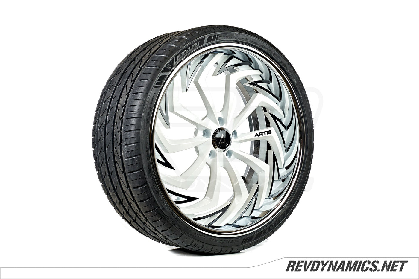 Polaris Slingshot Artis Royal Black and White 22x10" powder coated wheels