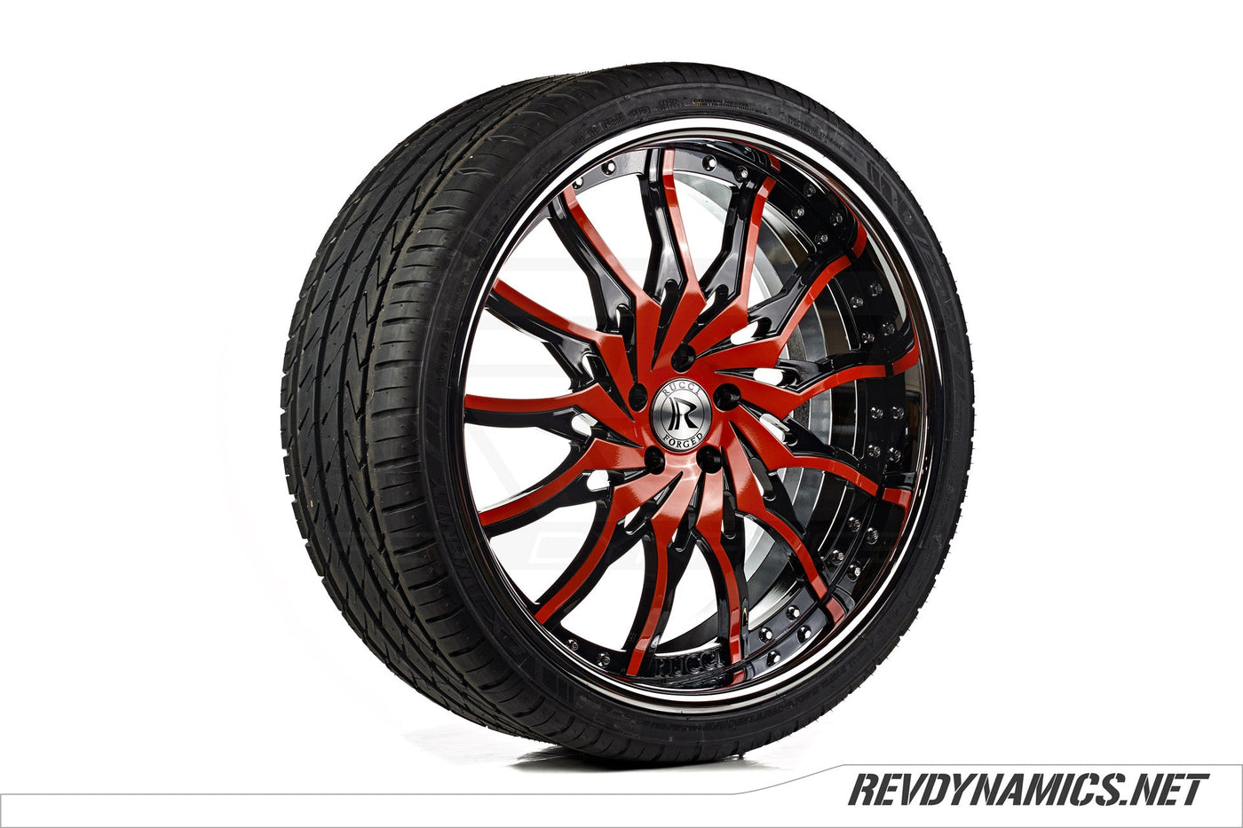 Rucci Dusse 22" Rim Powdercoated Red Pearl and Black Polaris Slingshot colors 