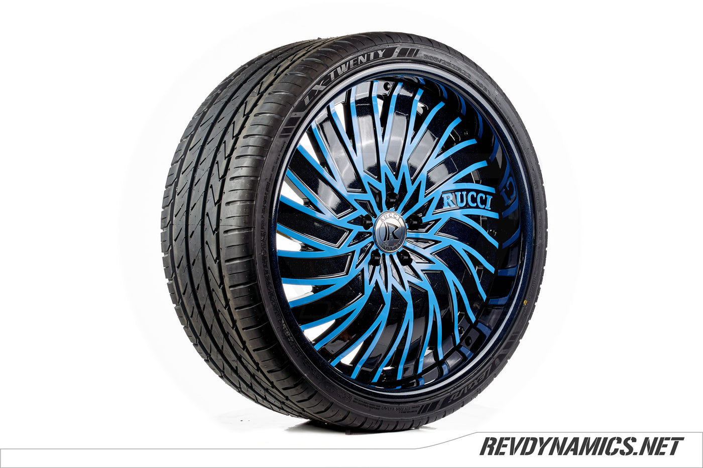 Rucci Squad 22" Wheel in Miami Blue and Metallic Black