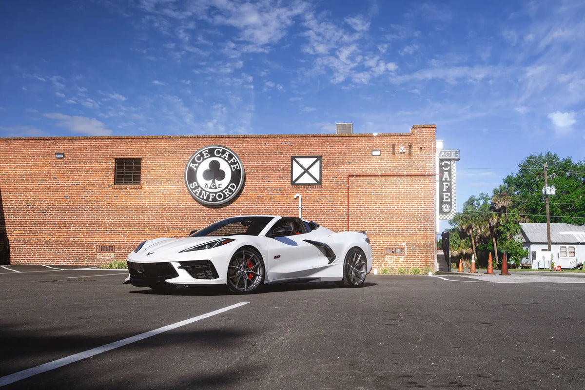 E5 Daytona C8 Corvette Stingray 20x9/21x12 Titanium Brushed Wheels E5 Daytona C8 Corvette Stingray 20x9/21x12 Titanium Brushed Wheels