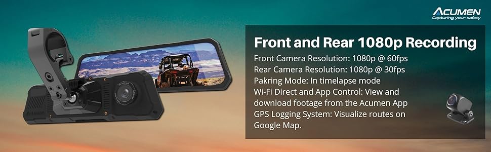 Slingshot Rear View Camera Polaris Slingshot Digital Rear View Mirror & Dash Cam Kit