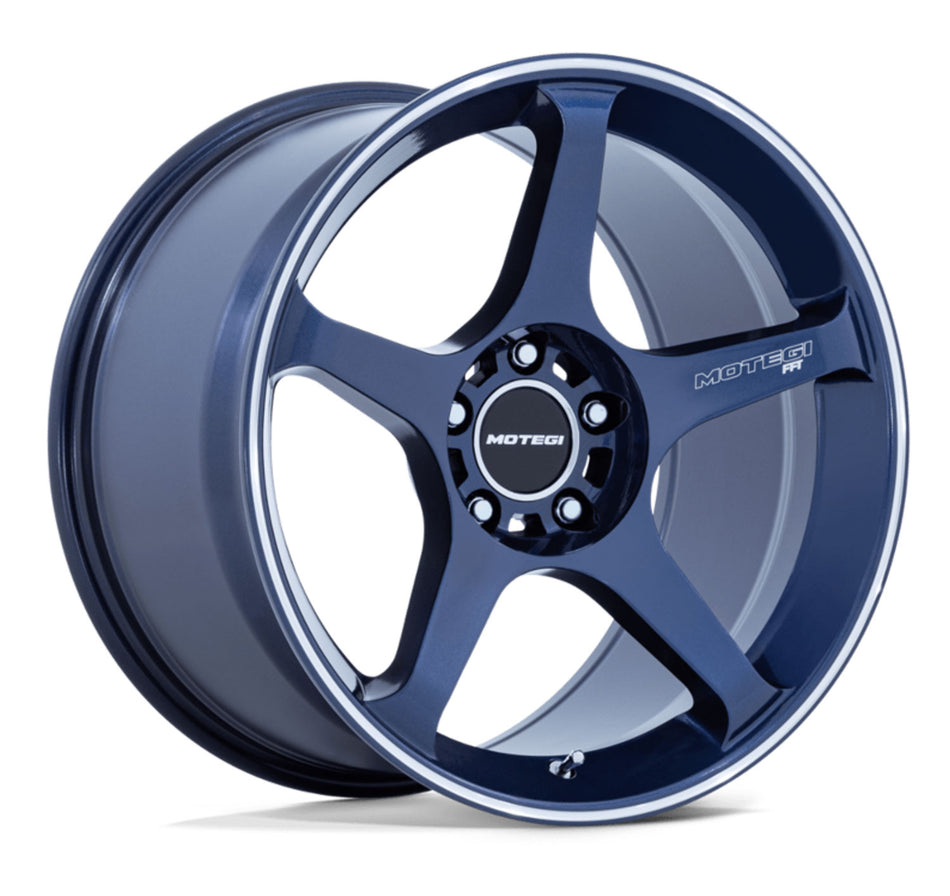 Motegi Battle V Tesla Model 3 18" Front and Rear Wheel and Tire Package - Obsidian Blue