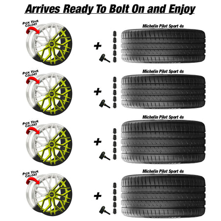 C8 Z06 E-Ray ALT Forged DL20 2pc 20in wheel and Michelin Pilot Sport 4S ZP tire package