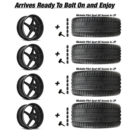 C8 Z06 E-Ray MRR F25 Gloss Black 20in wheel and Michelin Pilot Sport All Season 4 ZP tire package