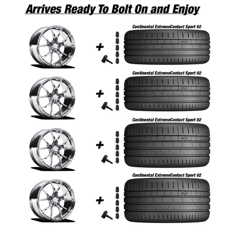 Chevy Corvette C7 Z06 E5 Daytona Chrome 19in wheel and Continental ExtremeContact Sport 02 tire package
