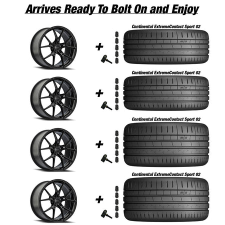 Chevy Corvette C7 Z06 E5 Daytona Gloss Black 19in wheel and Continental ExtremeContact Sport 02 tire package