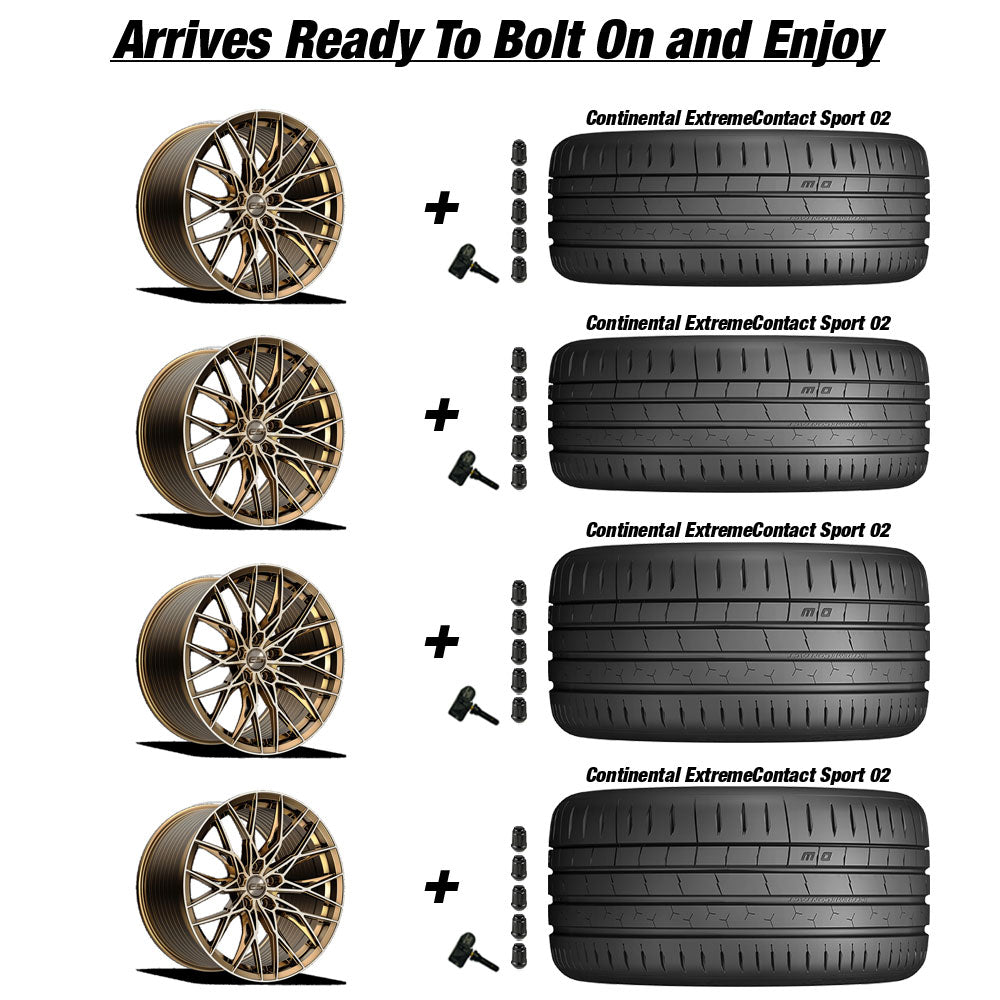 Chevy Corvette C7 Z06 E5 Sebring Bronze Brushed Tint 19in wheel and Continental ExtremeContact Sport 02 tire package