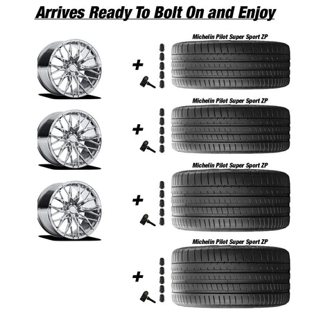 Chevy Corvette C7 Z06 E5 Sebring Chrome 19in wheel and Michelin Pilot Super Sport ZP tire package