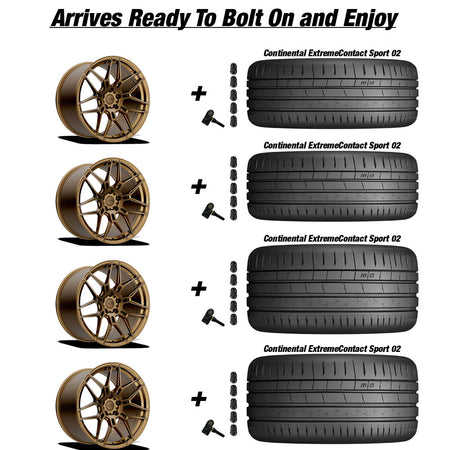 Chevy Corvette C7 Z06 E5 Speedway Bronze Brushed Tint 19in wheel and Continental ExtremeContact Sport 02 tire package