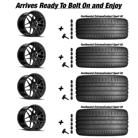 Chevy Corvette C7 Z06 E5 Speedway Gloss Black 19in wheel and Continental ExtremeContact Sport 02 tire package