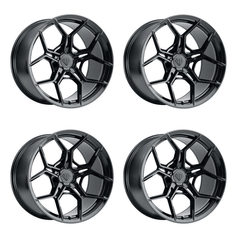 Chevy Corvette C8 Stingray Blaque Diamond BD-F25 Gloss Black 20in wheel package