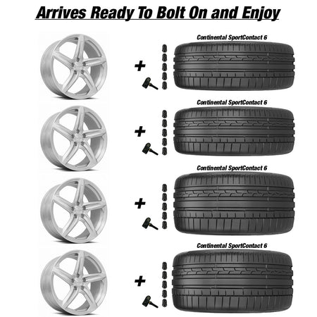 Chevy Corvette C8 Stingray MRR F23 Brushed Clear 20in wheel and Continental Sportcontact 6 tire package