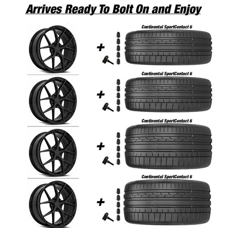 Chevy Corvette C8 Stingray MRR FS6 Gloss Black 20in wheel and Continental Sportcontact 6 tire package