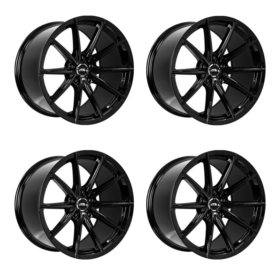 Forgedlite RFL-10 C8 Corvette 19" Front 20" Rear Wheel and Tire Package - Gloss Black