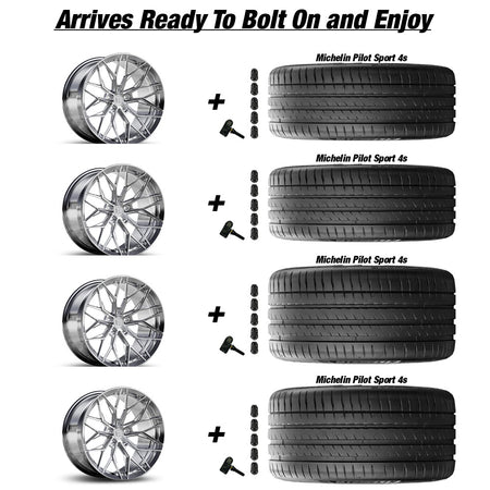 Chevy Corvette C8 Stingray Variant Maxim Chrome Powder 20in wheel and Michelin Pilot Sport 4S tire package
