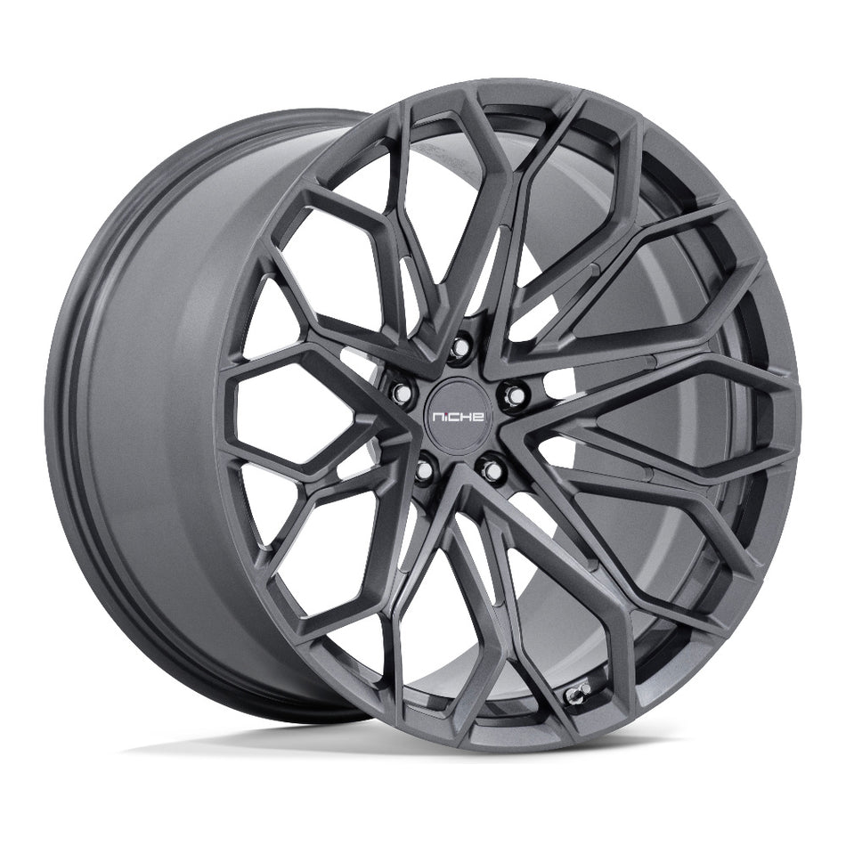 Niche Manta C7 Z06 Corvette 19" Front 20" Rear Wheel and Tire Package - Matte Gunmetal
