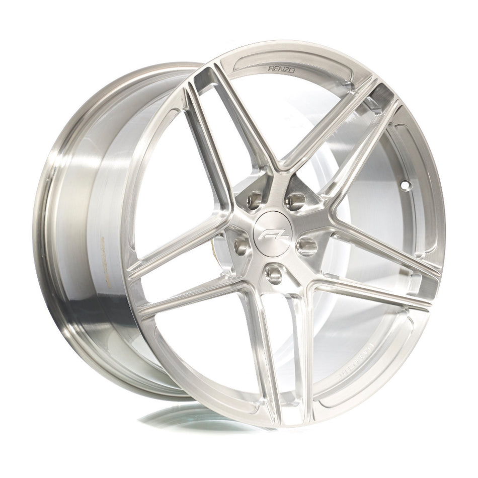 Forgedlite MC2 C8 Corvette 19" Front 20" Rear Wheel and Tire Package - Brushed Aluminum w/Clear