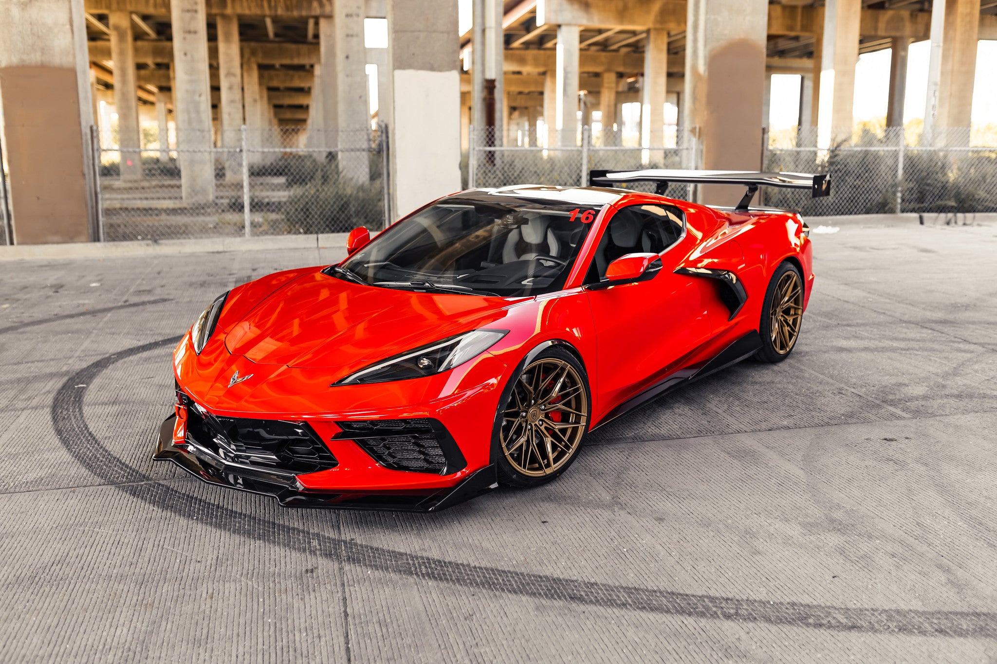 Torch Red Corvette C8 with Rohana RFX17 Wheels 19" 20"