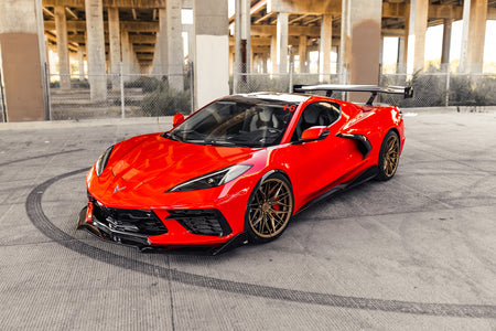 Torch Red Corvette C8 with Rohana RFX17 Wheels 19" 20"