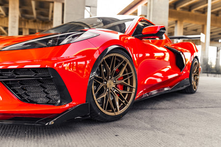 Torch Red Corvette C8 with Rohana RFX17 Wheels 19" 20"