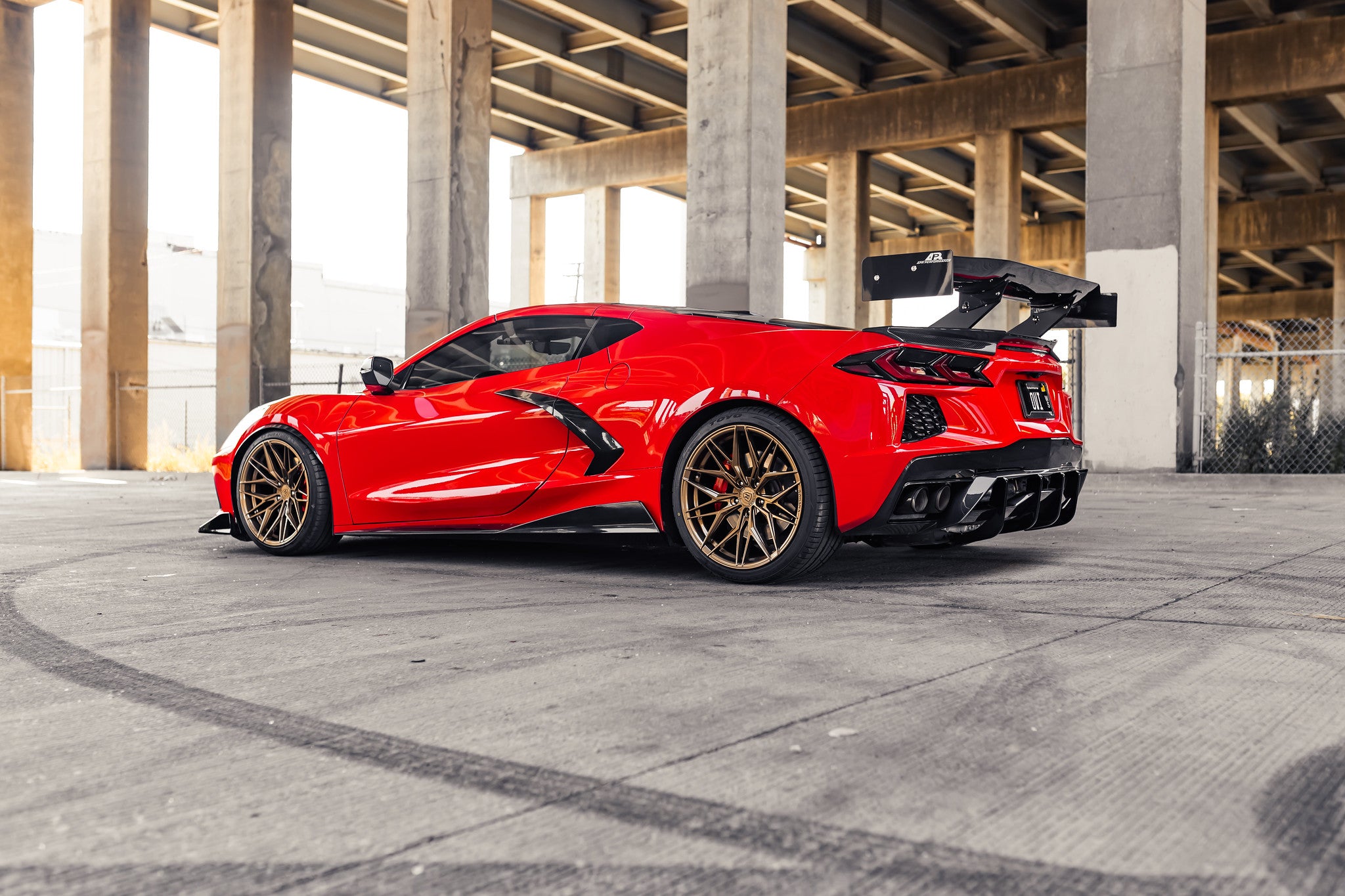 Torch Red Corvette C8 with Rohana RFX17 Wheels 19" 20"