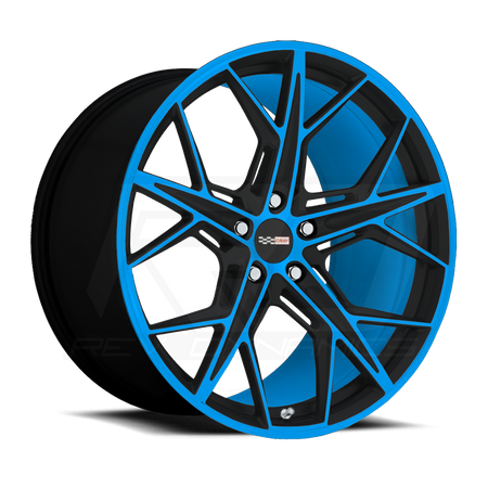 C8 Corvette Rapid Blue Custom Wheel and Tire