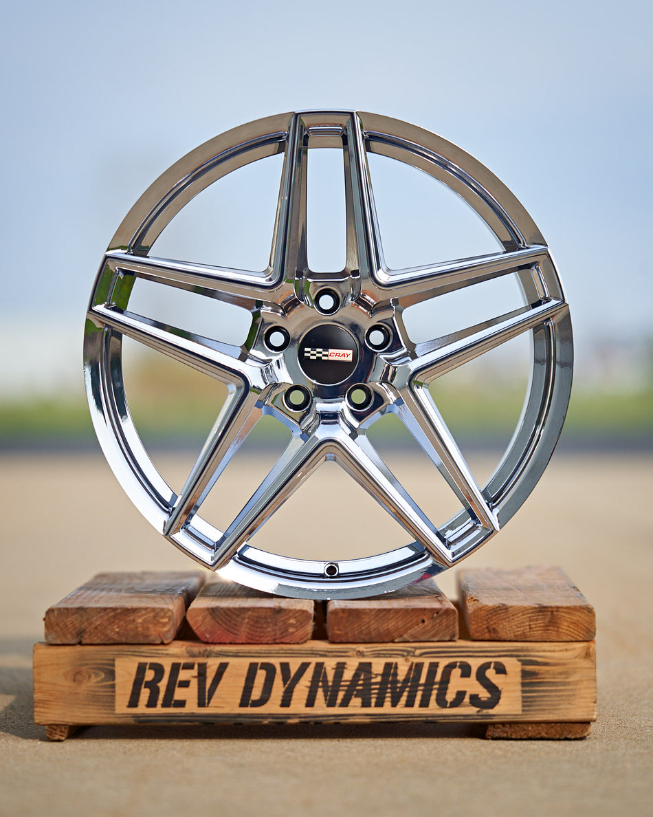 Cray Panthera C8 Corvette 19x9" Front 20x11.5" Rear Wheel and Tire Package - Chrome