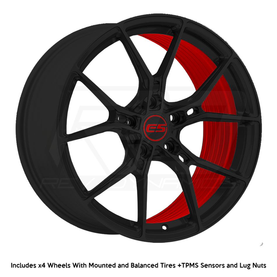 E5 Daytona C8 Corvette 20x9" Front 21x12" Rear Wheel and Tire Package