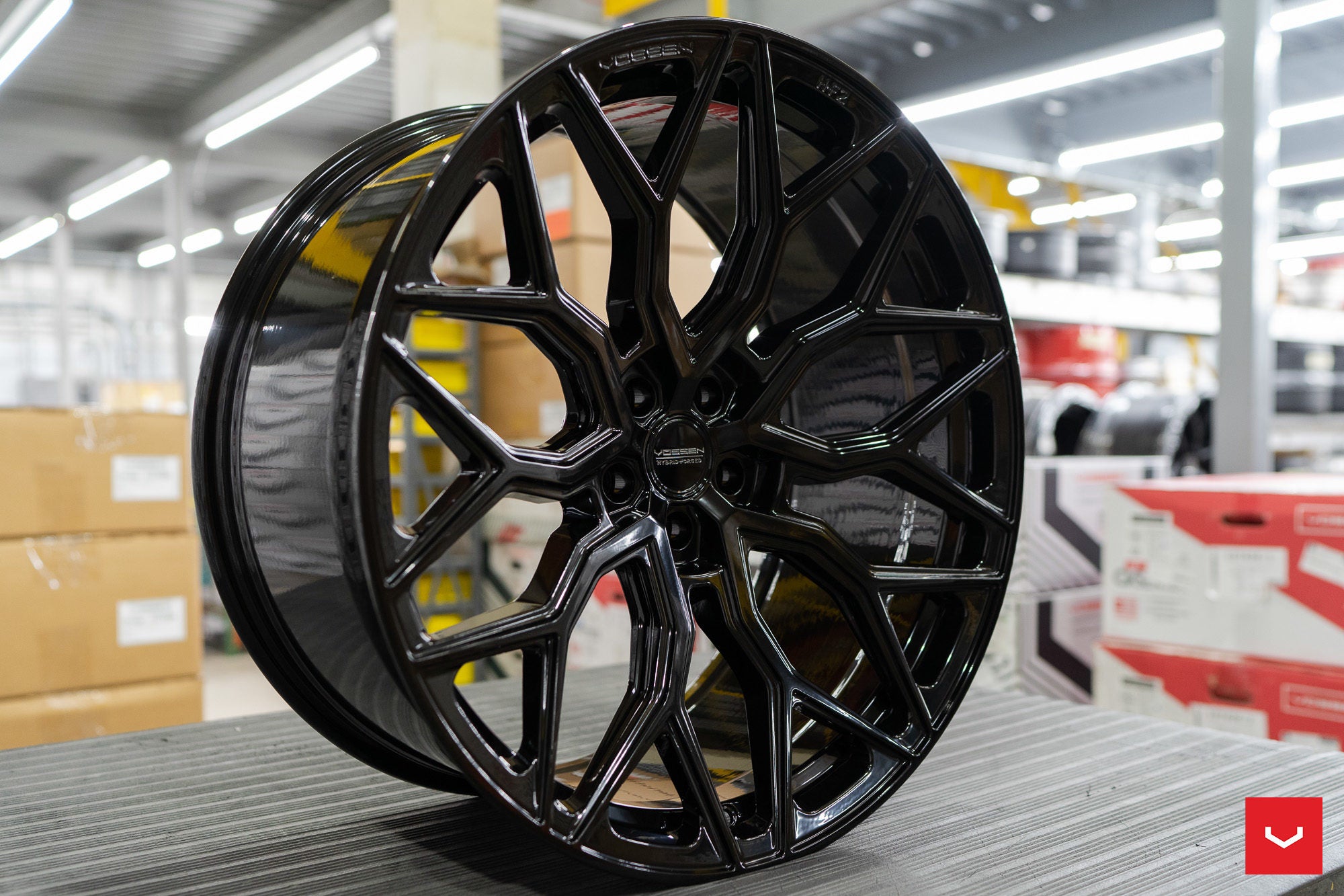 Vossen HF-2 C8 Corvette Stingray 20x9/21x12 Gloss Black Wheels