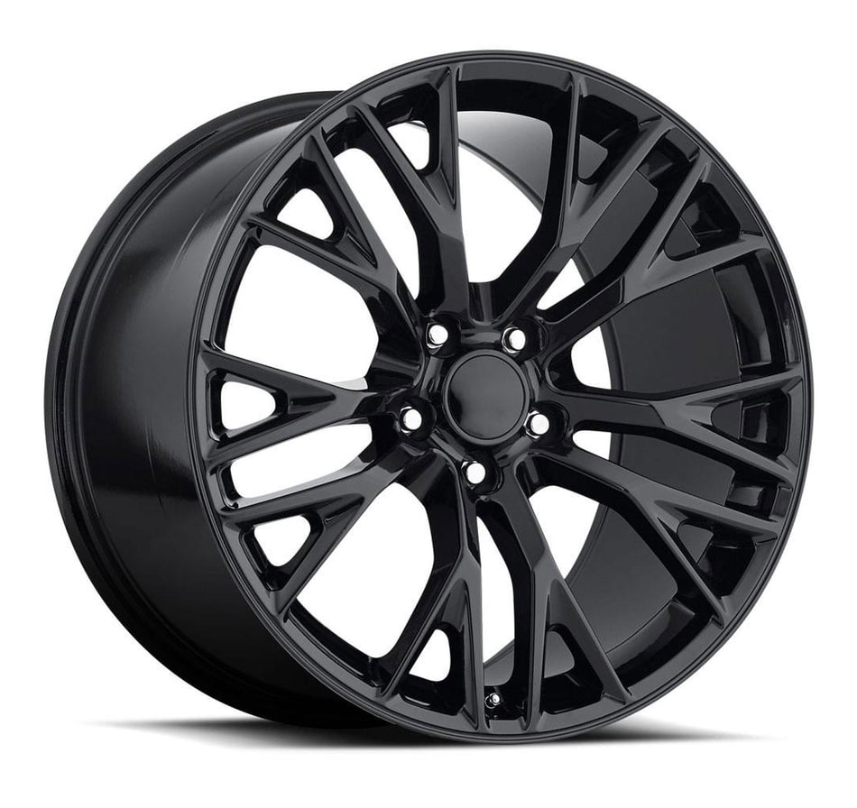 Factory Reproductions FR22 C7 Z06 Corvette 19" Front 20" Rear Wheel and Tire Package - Gloss Black