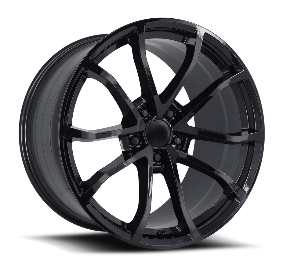 Factory Reproductions FR25F C7 Z06 Corvette 19" Front 20" Rear Wheel and Tire Package - Gloss Black