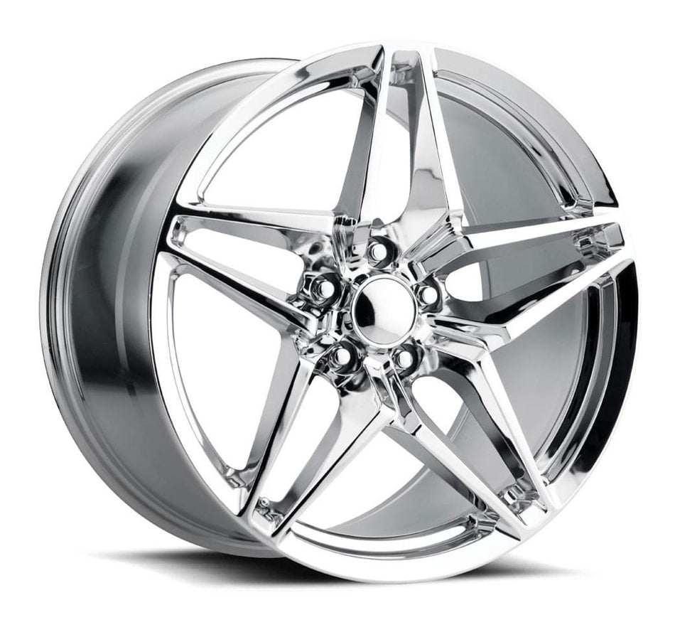 Factory Reproductions FR29 C7 Stingray Corvette 18" Front 19" Rear Wheel and Tire Package - Chrome
