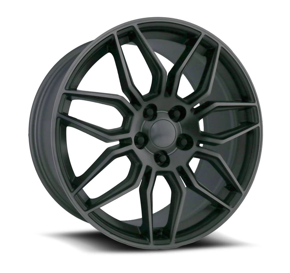 Factory Reproductions FR401F C7 Stingray Corvette 19" Front 20" Rear Wheel and Tire Package - Titanium Gray Machine