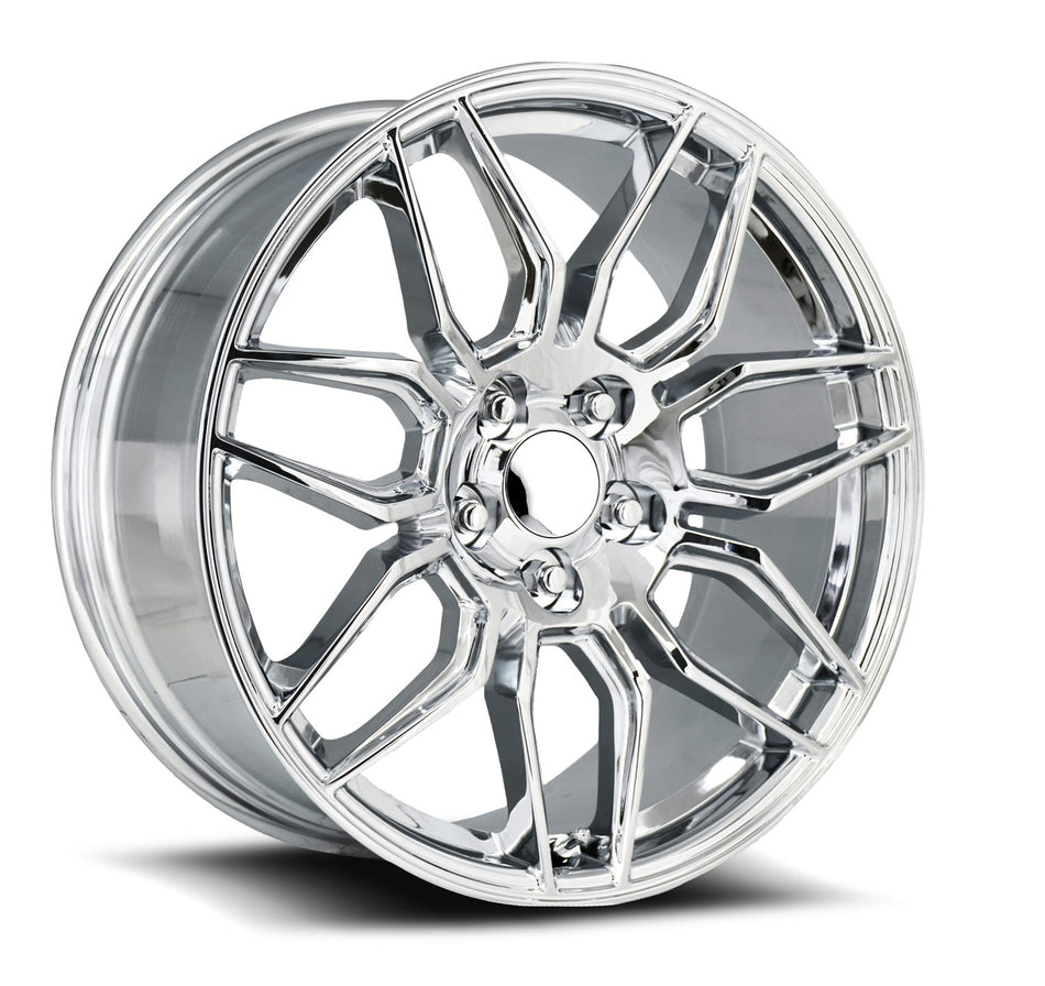 Factory Reproductions FR401F C8 Corvette 19" Front 20" Rear Wheel and Tire Package - Chrome