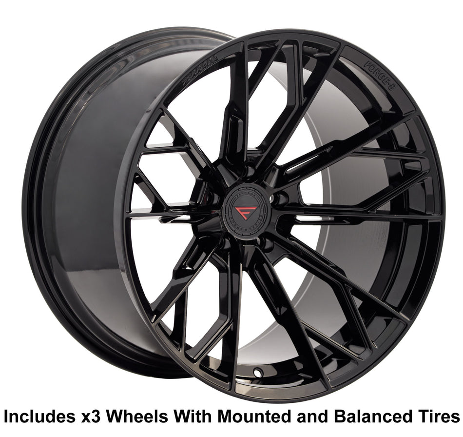 Ferrada FR11 Tesla Model 3 20" Front and Rear Wheel and Tire Package - Obsidian Black