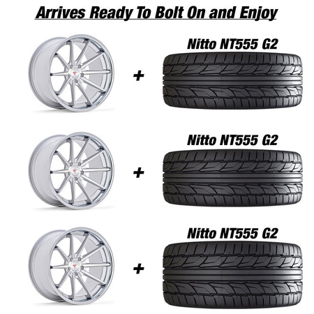 Ferrada Fr4 Machine Silver wChrome lip polaris slingshot nitto nt555g2