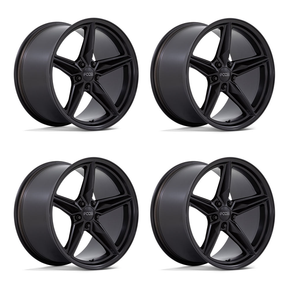 Foose CF8 C8 Corvette Stingray 19x9.5/20x11 Matte Black Wheels