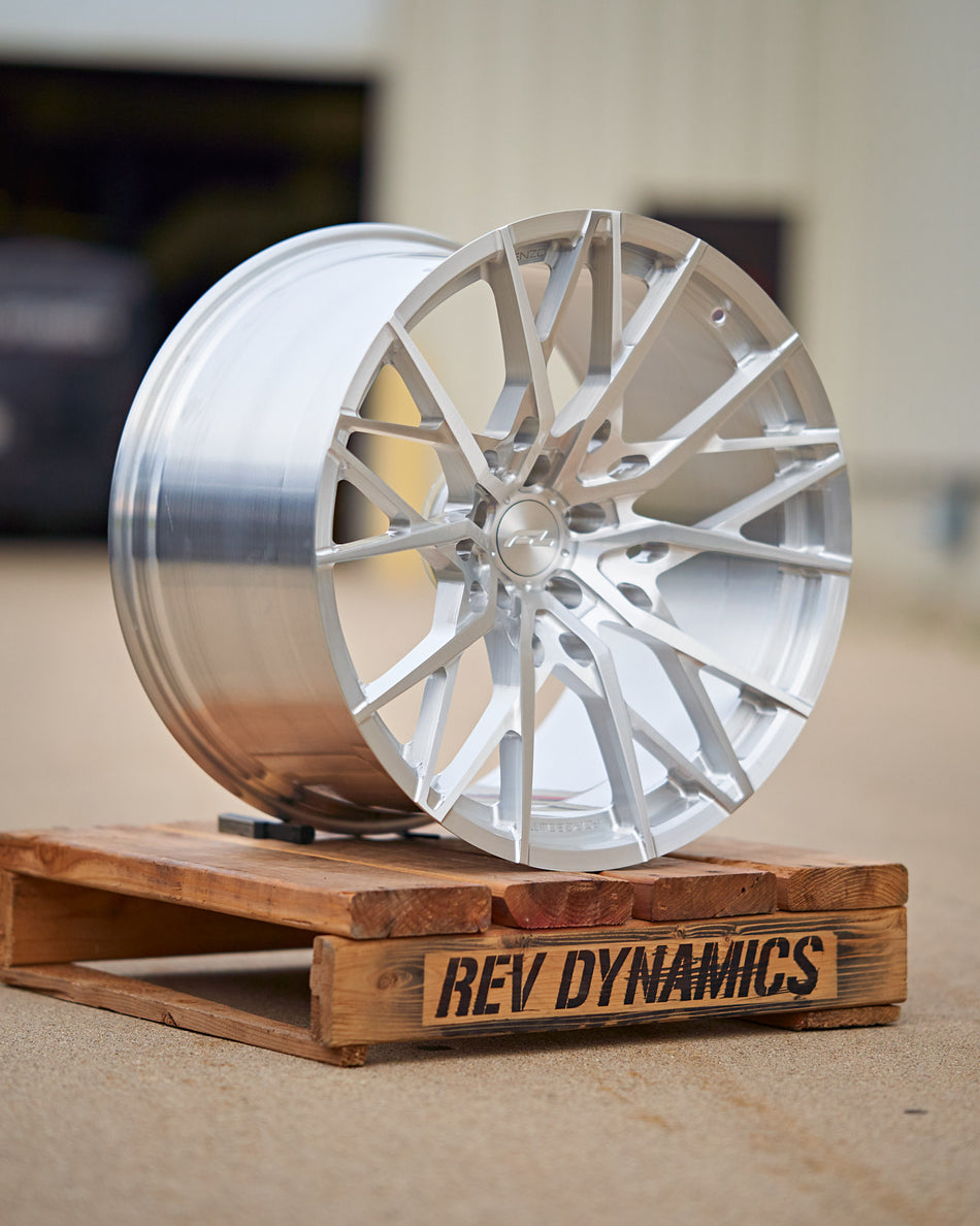 Forgedlite MC20 C8 Corvette Z06 20x10" Front 21x13" Rear Wheel and Tire Package - Brushed Aluminum