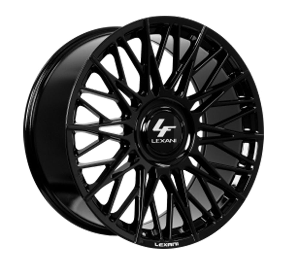 Lexani Newport-XL Tesla Model 3 20" Front and Rear Wheel and Tire Package - Gloss Black