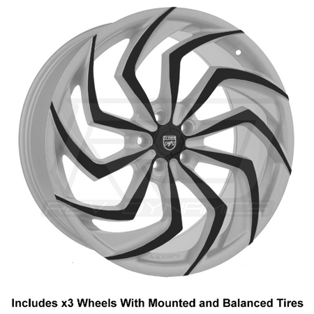 Lexani Shadow Slingshot 22" Front 24" Rear Wheel and Tire Package - Rev Dynamics