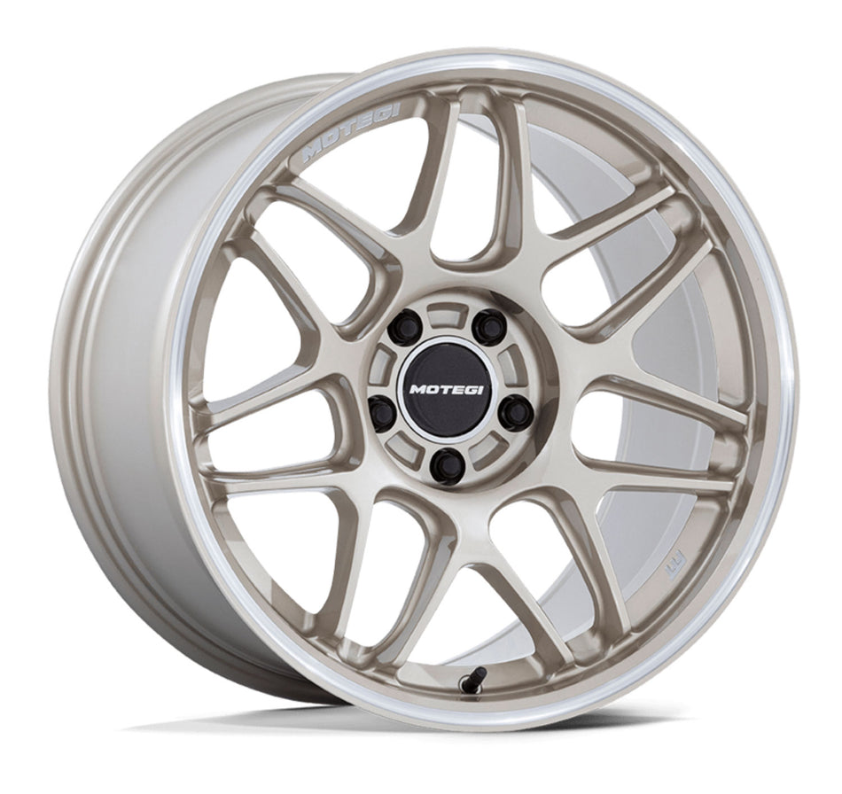Motegi Tsubaki Tesla Model 3 18" Front and Rear Wheel and Tire Package - Gold w/Machined Lip
