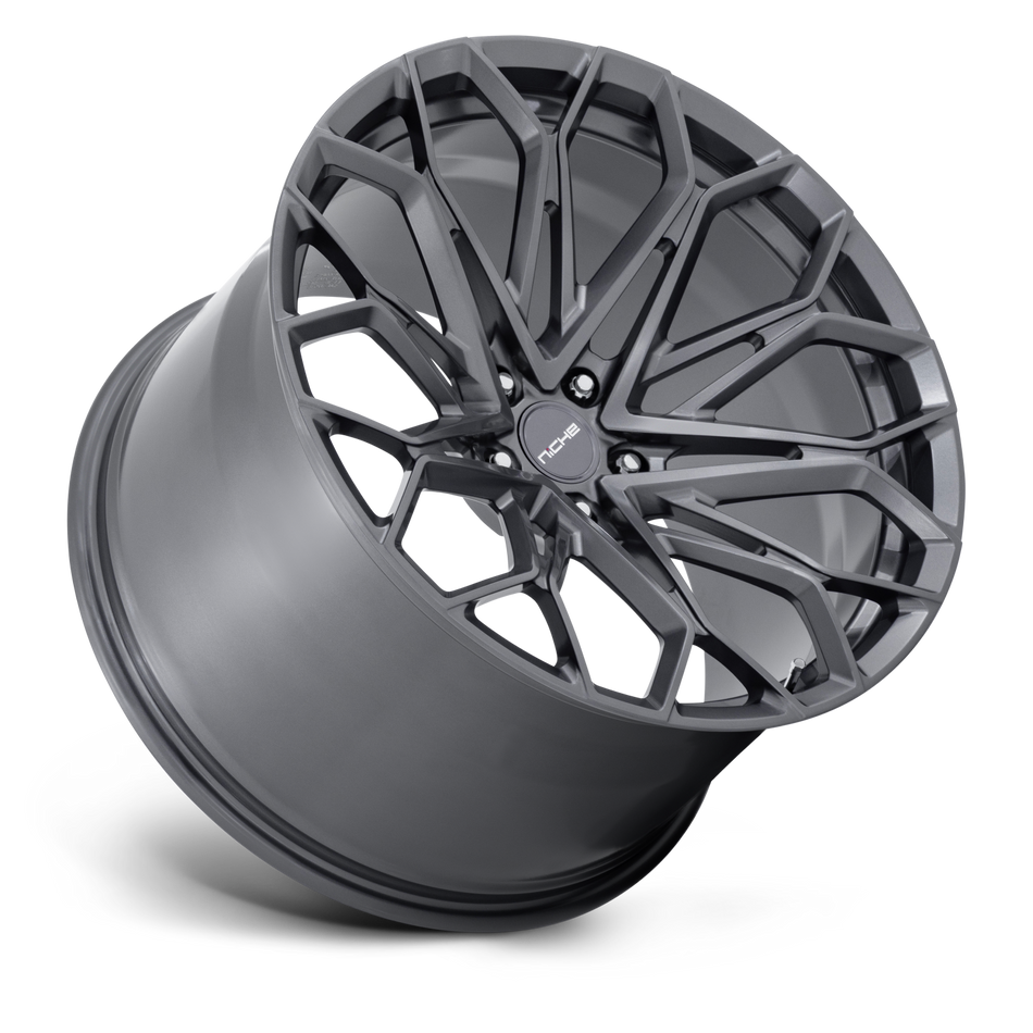 Niche Manta C8 Corvette Z06 20x10" Front 21x13" Rear Wheel and Tire Package - Matte Gunmetal
