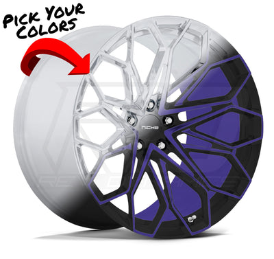 Niche Manta C8 Corvette 20x9" Front 21x12" Rear Wheel and Tire Package - Custom Finish