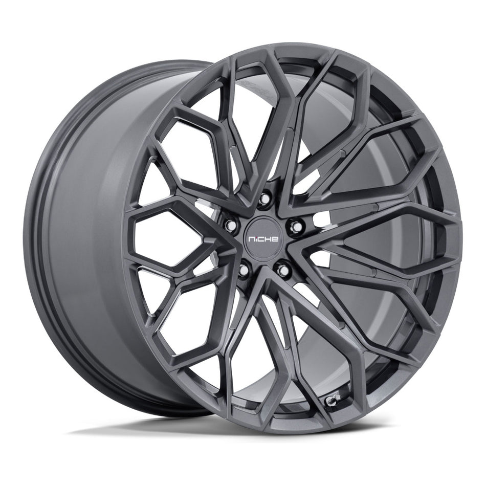Niche Manta C8 Corvette Z06 20x10" Front 21x13" Rear Wheel and Tire Package - Matte Gunmetal