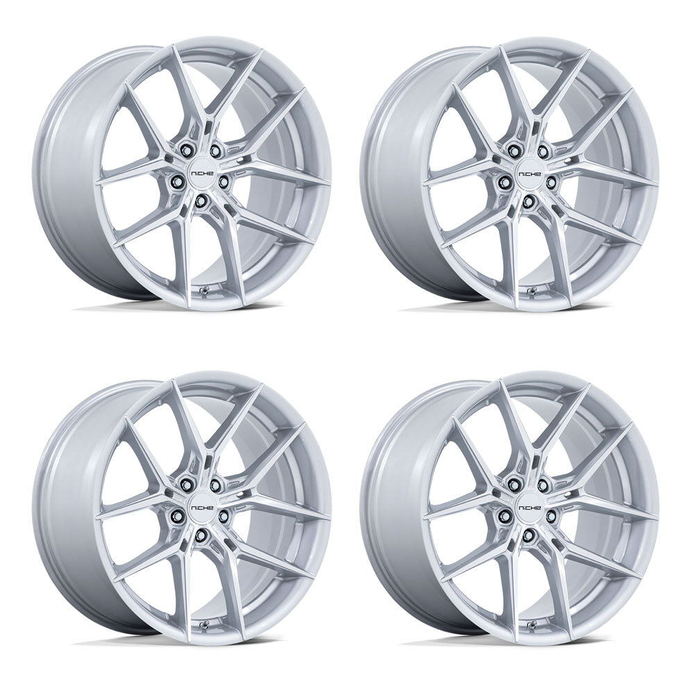 Niche Prodigy 5 Silver wMachined Face Corvette C8 Wheel Package